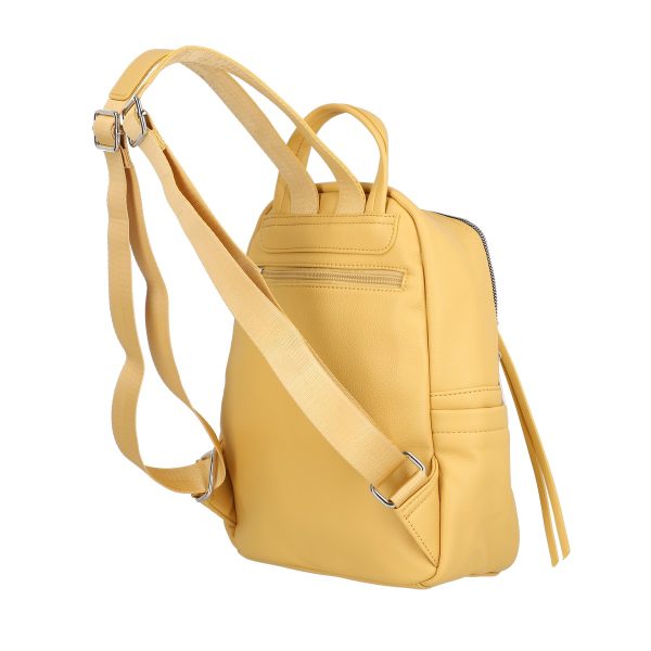 Rucsac Dama Galben din Piele Ecologica cu Buzunare Laterale - David Jones BS6929RU2301154 142