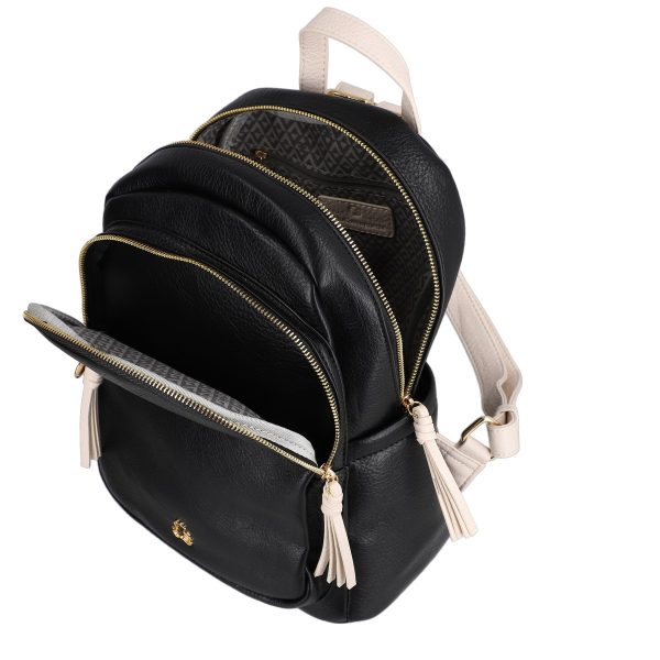 Rucsac Dama Piele Ecologica Negru cu 2 Compartimente - Lulu Castagnette BS2311RU2302020 142