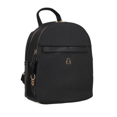 Rucsac dama piele ecologica negru cu doua compartimente si buzunar frontal BS2328LLCA230260