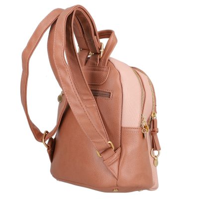 Rucsac dama piele ecologica roz cu doua compartimente si buzunar frontal BS2328LLCA230263