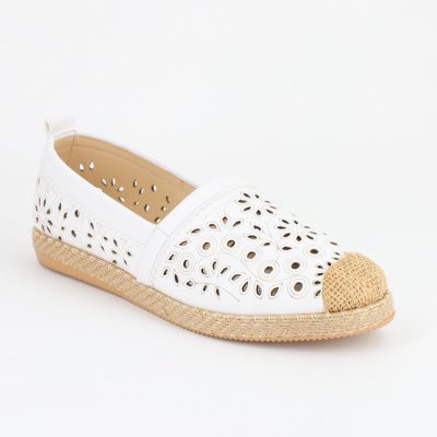 Espadrile Dama Model Floral Alb - BS105BA2304187