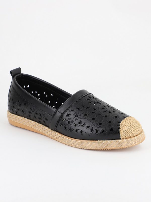 Espadrile Dama - Espadrile Dama Model Floral Negru - BS105BA2304189