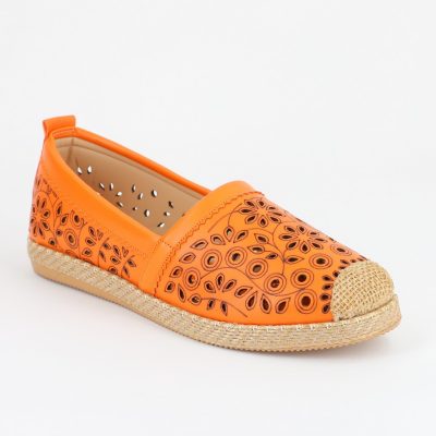 Espadrile Dama Model Floral Portocaliu - BS105BA2304188