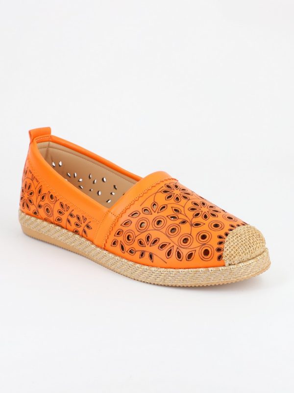 Espadrile Dama - Espadrile Dama Model Floral Portocaliu - BS105BA2304188