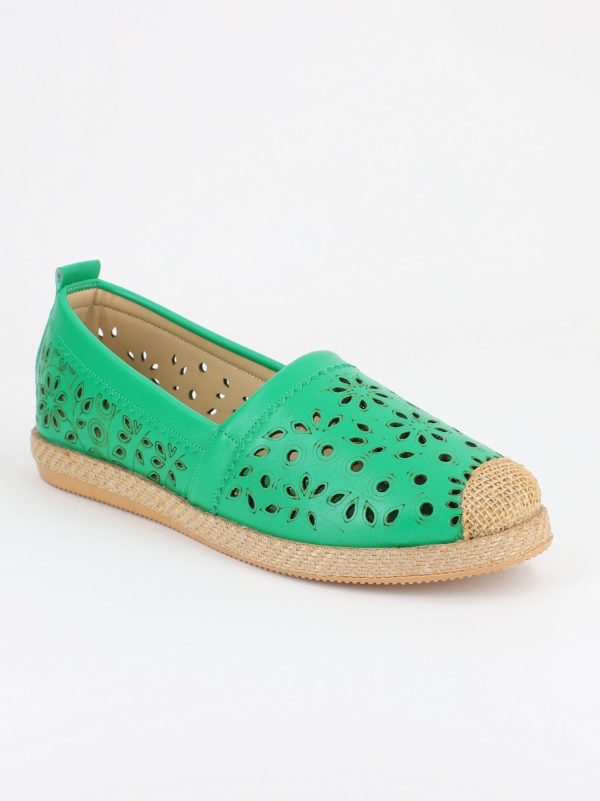 Espadrile Dama - Espadrile Dama Model Floral Verde - BS105BA2304190