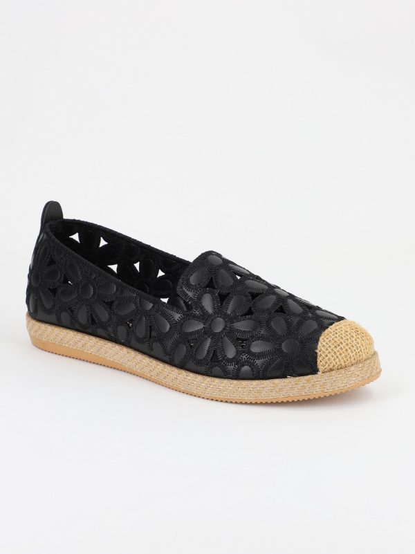 Espadrile Dama - Espadrile dama floral negru - BS103BA2304185