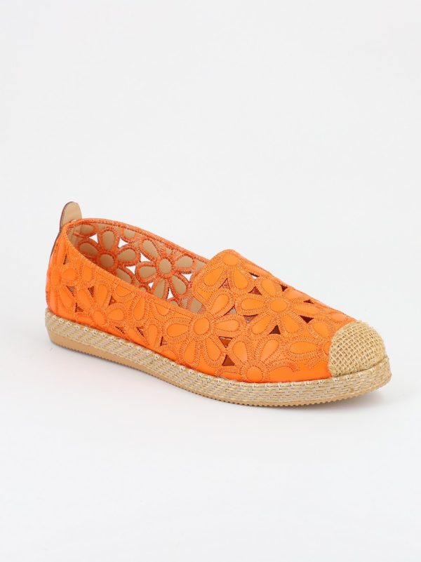 Espadrile Dama - Espadrile dama model floral portocaliu - BS103BA2304182