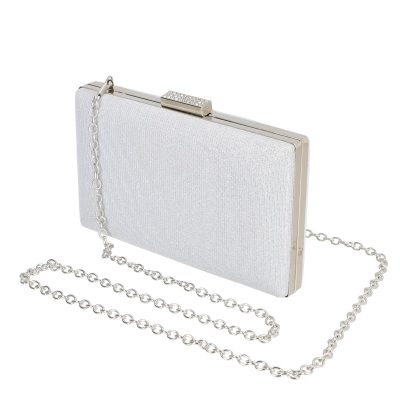 Geanta clutch cu lant argintiu accesorii cristale BS5831LK2305235