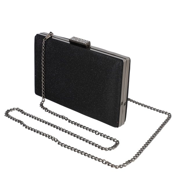 Clutch Negru - Geanta clutch cu lant negru accesorii cristale BS5831LK2305234