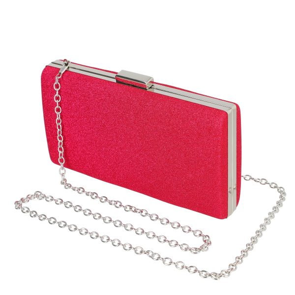 Clutch-uri de Seara - Geanta de evenimente femei din material sintetic fuchsia cu bretea lantisor BS5832LK2305224