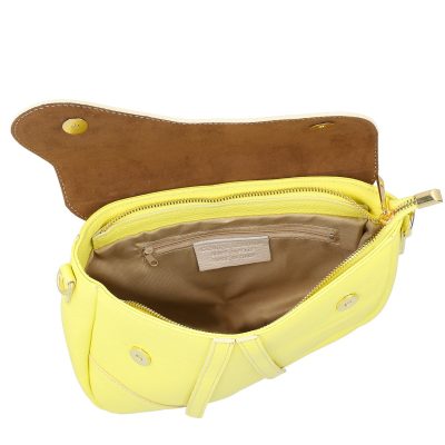 Geanta Dama Piele galben-lemon Casual de Umar cu Un Compartiment (Piele Naturala) - Laura Biaggi BS4509poN005