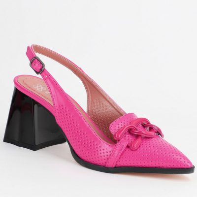 Pantofi Dama cu Toc Gros Fuchsia BS740AY2304104