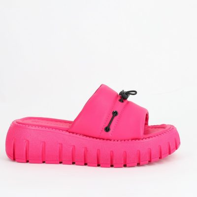 Papuci Dama talpă groasă Piele eco Fuchsia (BS611TR2305558)