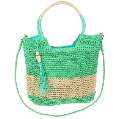 Geanta de plaja cu ciucuri Verde Turbo Bags (BS931B2306033)