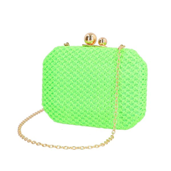 Clutch-uri de Seara - Geanta evenimente de dama din material sintetic verde inchidere cu accesoriu metalic BS4822SX2306756