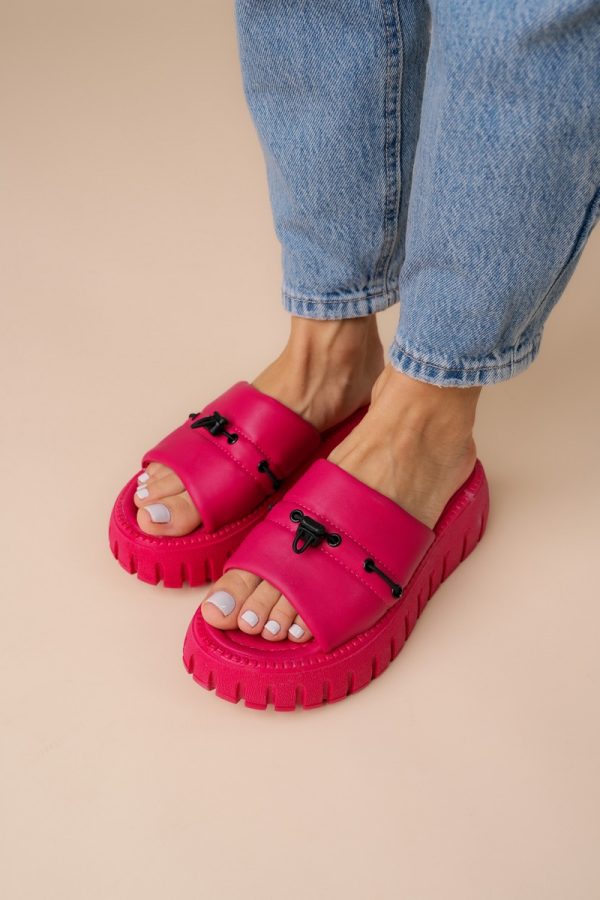 Papuci Dama talpă groasă Piele eco Fuchsia (BS611TR2305558) 141