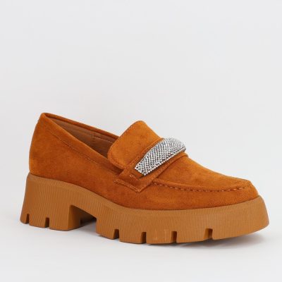 Mocasini Dama tapla groasa cu pietricele Camel (BS1710G2307039)