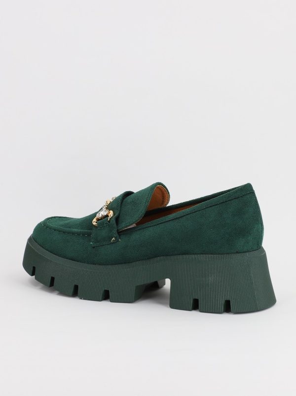 Mocasini Dama tapla groasa cu pietricele Verde (BS1708G2307043) 145