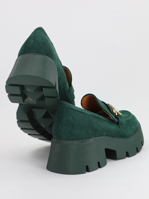 Mocasini Dama tapla groasa cu pietricele Verde (BS1708G2307043) 142