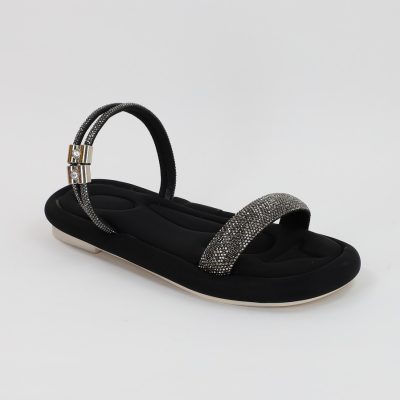 Sandale Dama cu banda cristale negru (BS322SN2306668)