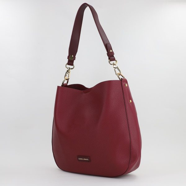 Genti Dama - Geantă shopper damă piele ecologică de umar Visiniu David jones (BS6561CM2307343)