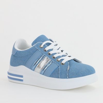 Pantofi Sport Dama cu șiret denim albastru BS248EV2307128