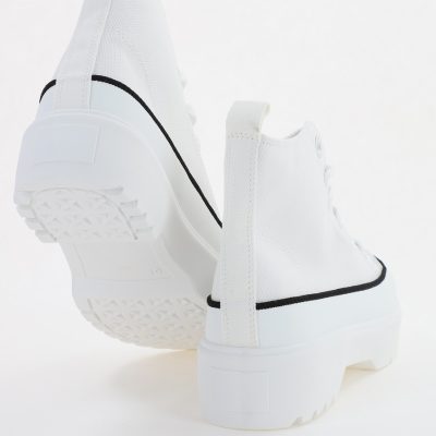 Pantofi Sport Dama Tip Teniși înalt cu șiret Alb BS115BO2307068