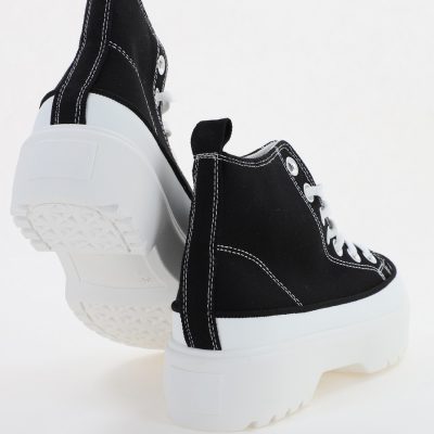 Pantofi Sport Dama Tip Teniși înalt cu șiret Negru BS115BO2307066