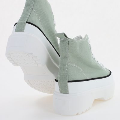 Pantofi Sport Dama Tip Teniși înalt cu șiret Verde BS115BO2307069