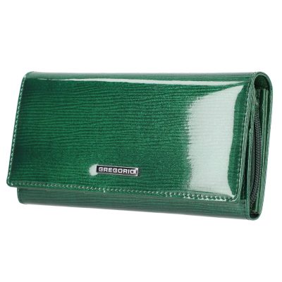 Portofel de Piele Dama Verde Lucios (Piele Naturala) - Gregorio BS106LN2308001