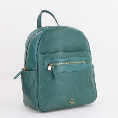 Rucsac dama piele ecologica cu buzunare frontale si laterale Verde Lulu Castagnette BS2347RU2307210