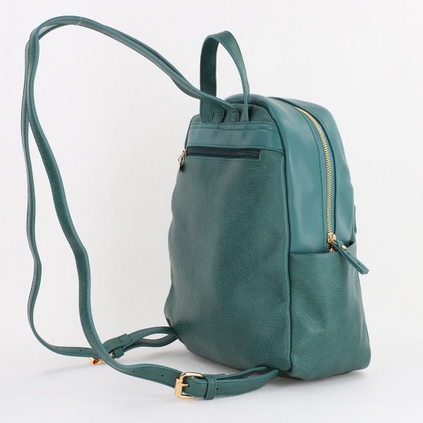 Rucsac dama piele ecologica cu buzunare frontale si laterale Verde Lulu Castagnette BS2347RU2307210 142