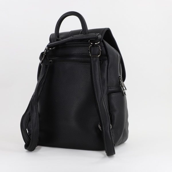 Rucsac dama piele ecologica cu buzunare laterale si frontal Negru MariaC BS432MS2307308 141