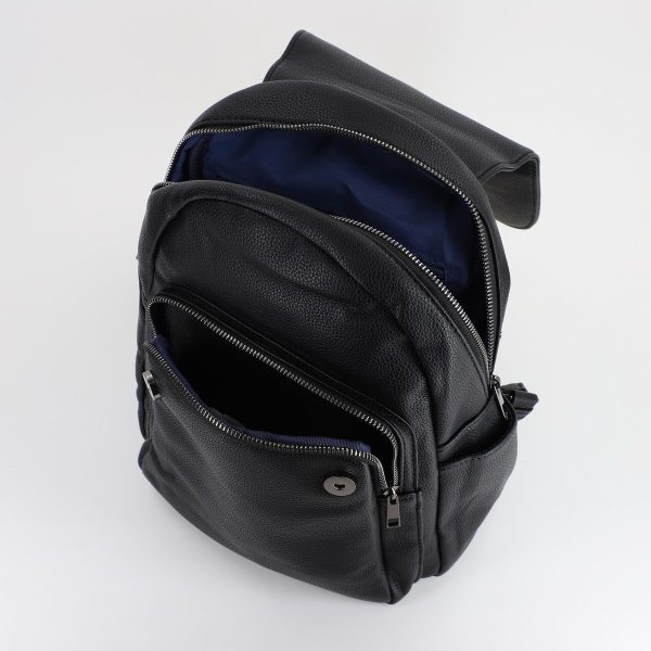 Rucsac dama piele ecologica cu buzunare laterale si frontal Negru MariaC BS432MS2307308 143