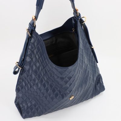 Geanta din piele ecologica dama tip shopper bleumarin David Jones