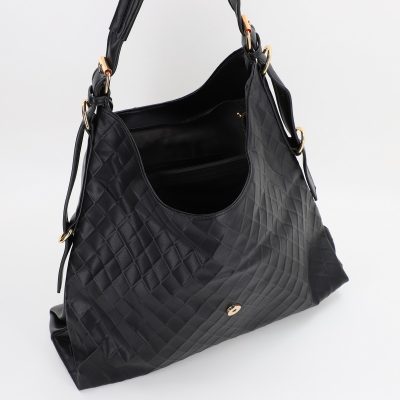 Geanta din piele ecologica dama tip shopper Neagra David Jones