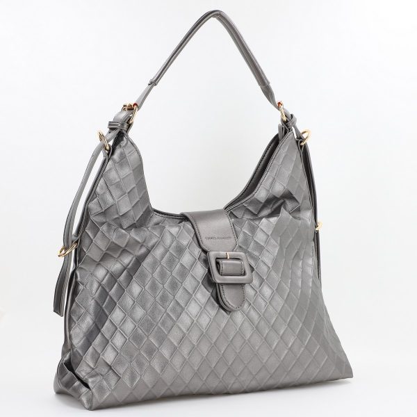 Geanta Argintie - Geanta dama shopper piele ecologica argintiu David Jones BS7022DJ2309901