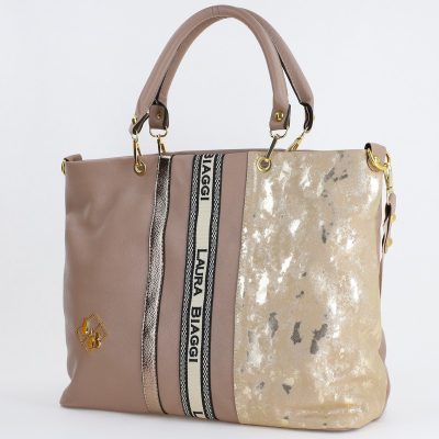 Geanta Dama Shopper Piele Ecologica Taupe Bretea de Umar Laura Biaggi BS225SH23090354