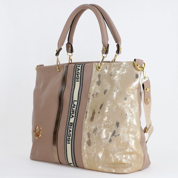 Geanta Dama Shopper Piele Ecologica Taupe Bretea de Umar Laura Biaggi BS225SH23090354 142