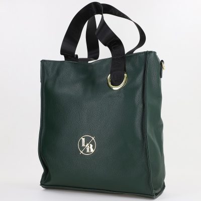 Geanta Shopper de dama din piele ecologica verde cu buzunare si bretea Laura Biaggi BS2038SH23090348