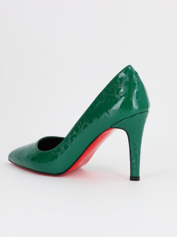 Pantofi Dama cu Toc subtire stiletto Verde cu model (BS799AY2309102) 144