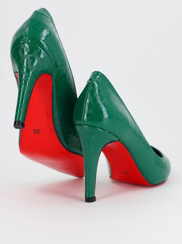 Pantofi Dama cu Toc subtire stiletto Verde cu model (BS799AY2309102) 142