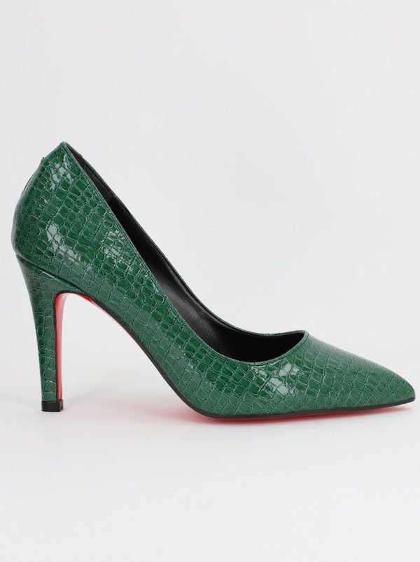 Pantofi Dama cu Toc subtire stiletto Verde Texturat (BS799AY2309108) 143