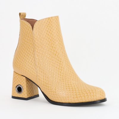 Botine damă din piele ecologică Bej (BS712BT2310061)