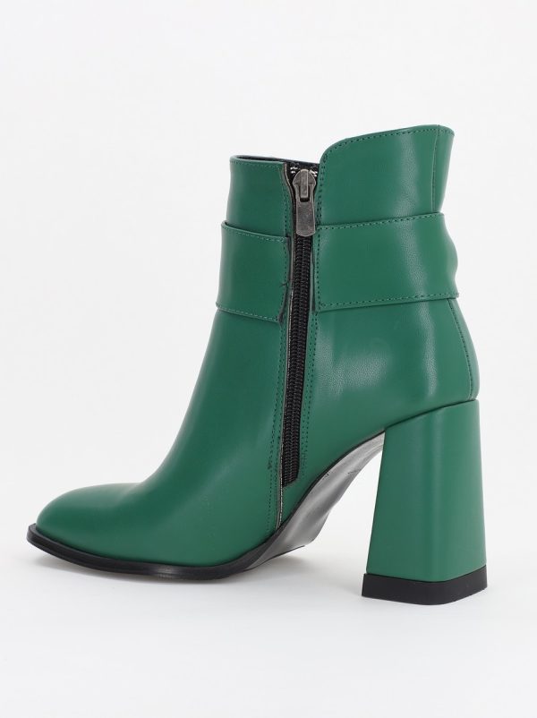 Botine dama din piele ecologică cu fundiță Verde (BS5002BT2310039) 144