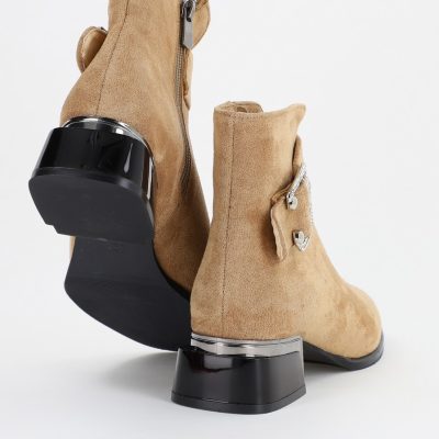 Botine damă din piele ecologică întoarsă Maro(BS252BT2310060)