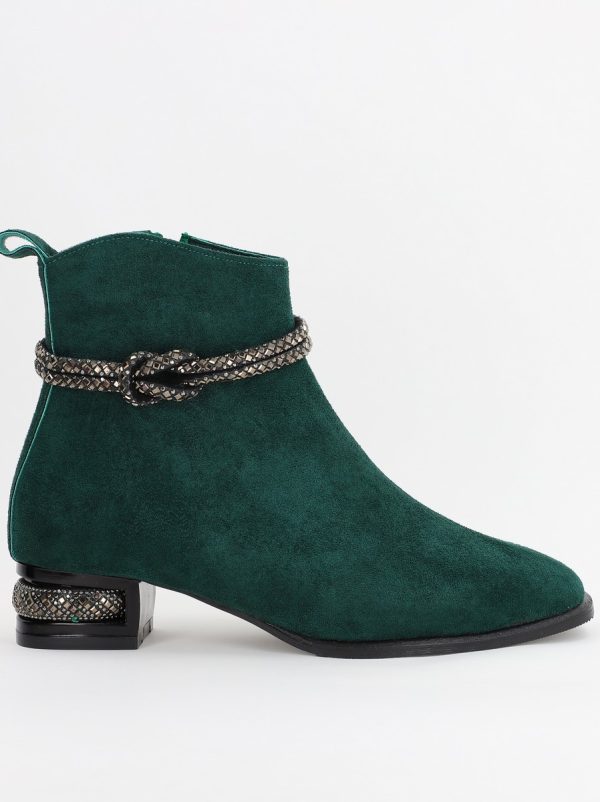 Botine damă din piele ecologică întoarsă Verde (BS160BT2310044) 142