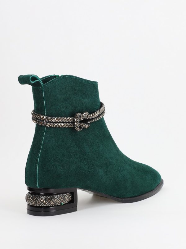 Botine damă din piele ecologică întoarsă Verde (BS160BT2310044) 143