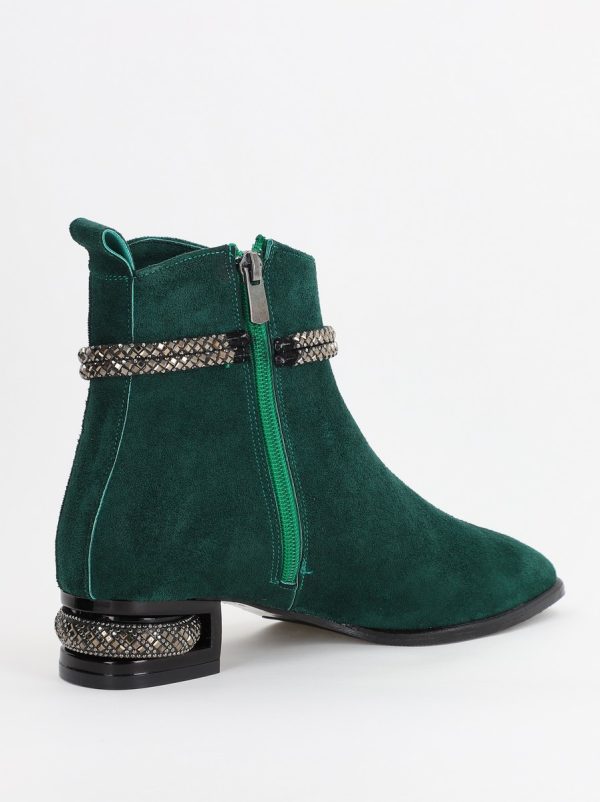 Botine damă din piele ecologică întoarsă Verde (BS160BT2310044) 144