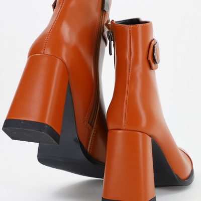 Botine dama din piele ecologică Maro (BS5007BT2310055)